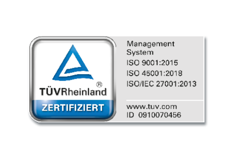 Siegel TÜV ISO-Zertifzierung