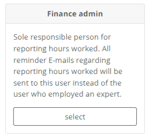Create finance admin user