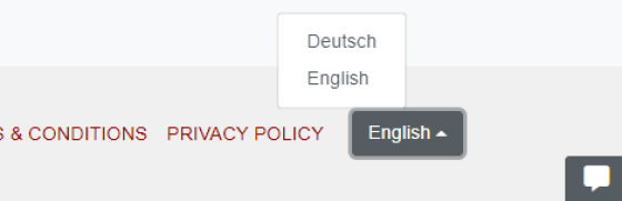 Language switch at page footer