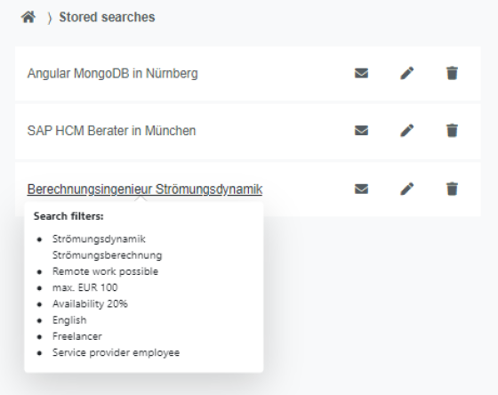 Stored searches overview